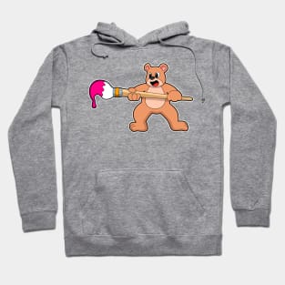 Bear at Painting with Brush & Paint Hoodie